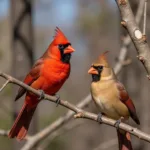 Northern Cardinal Male and Female in Colorado