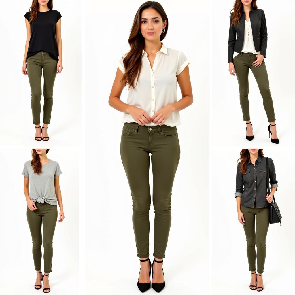 Outfit ideas featuring olive green pants