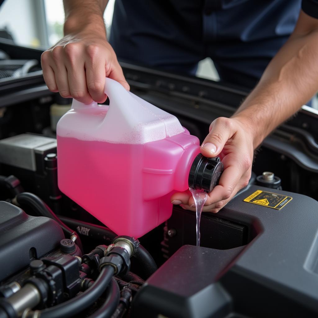 Pink Antifreeze in Car