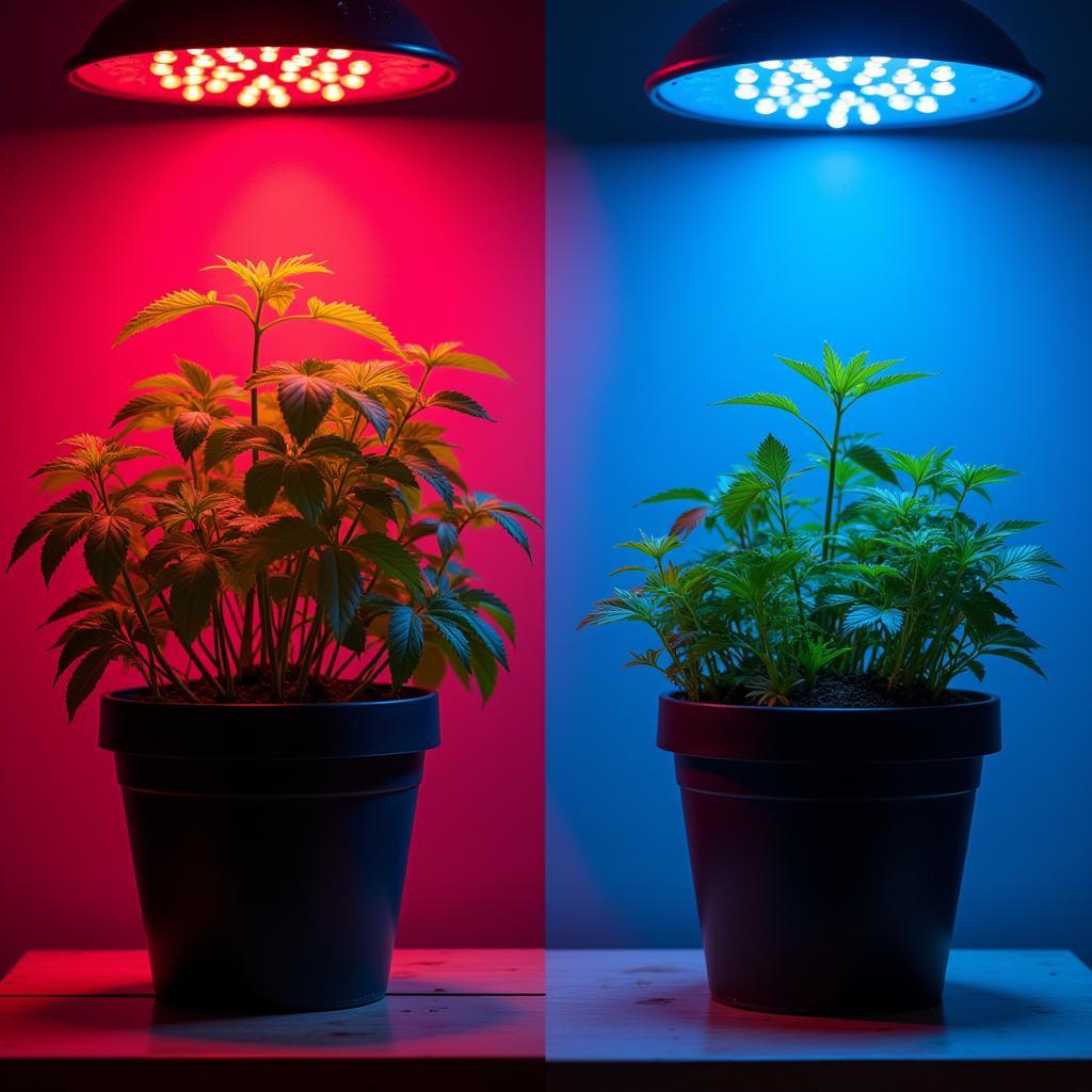 Plants Growing Under Different Light Colors