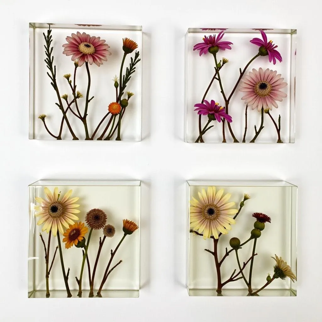 Encapsulating pressed flowers in resin