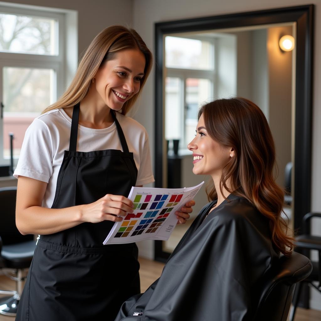 Hair Color Consultation at a Salon