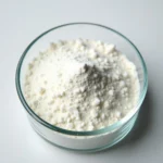 White glucose powder in a glass container