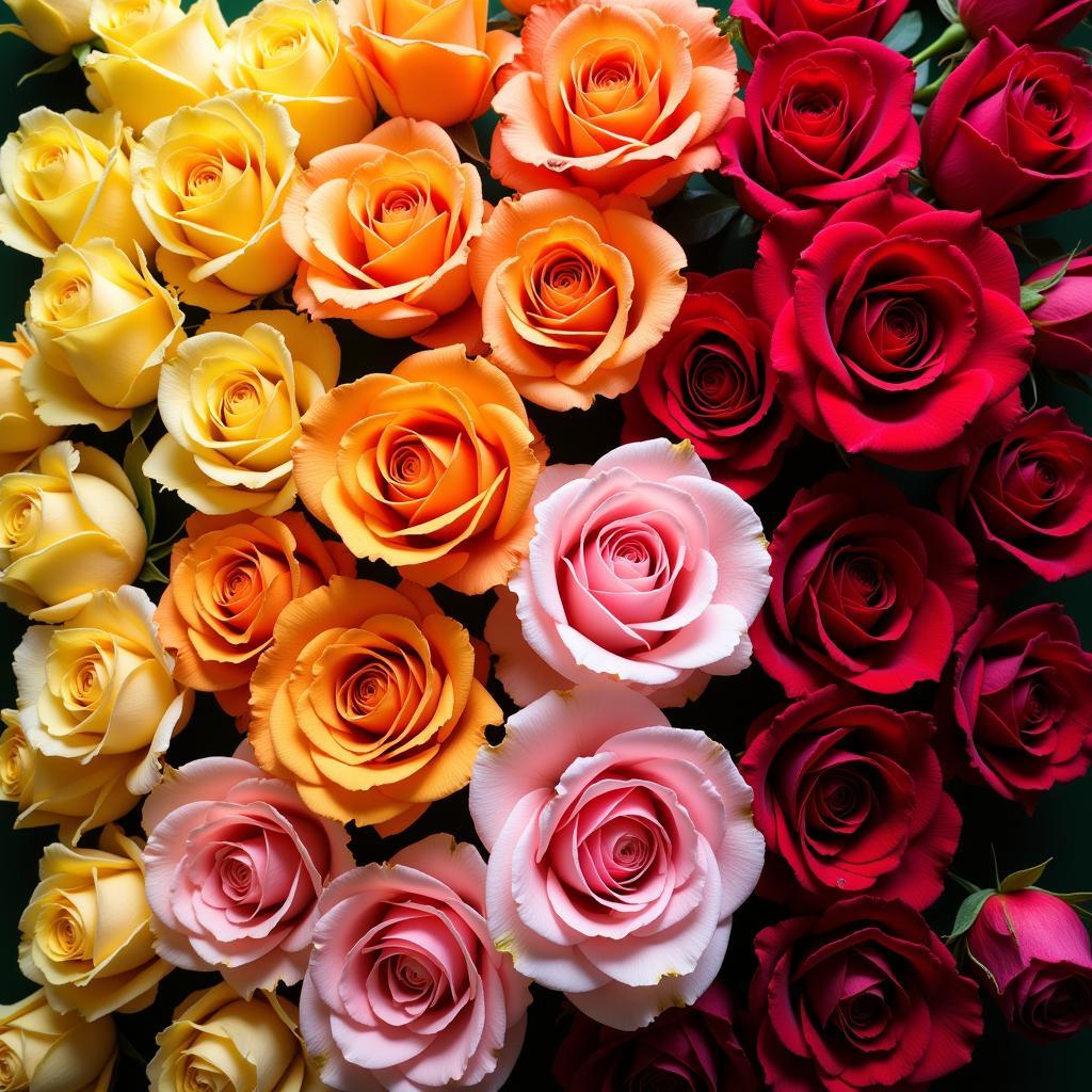 Roses in a multitude of colors