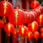 Red Lanterns at Chinese New Year