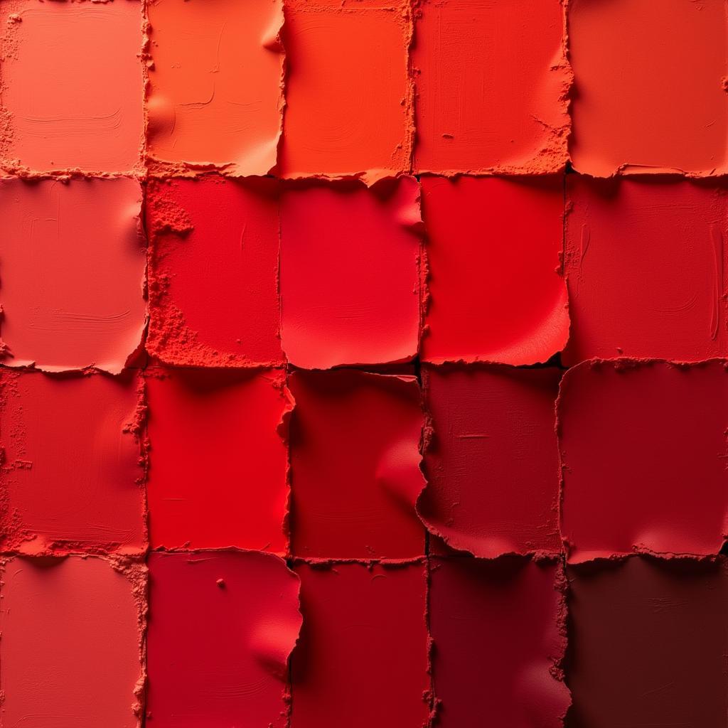 Automotive Paint Swatches in Shades of Red