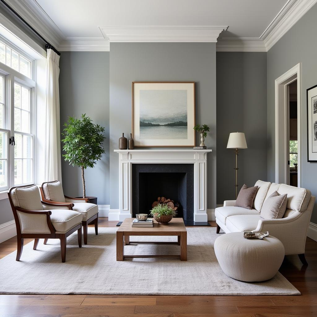 Living room with Regency walls