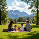 Family enjoying a picnic in Rockrimmon