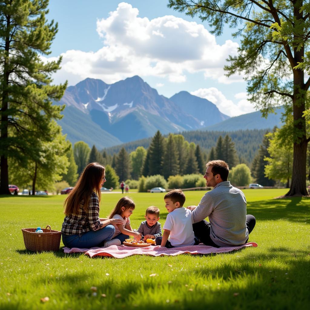 Family enjoying a picnic in Rockrimmon