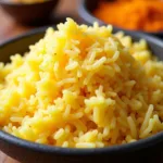 A bowl of saffron rice