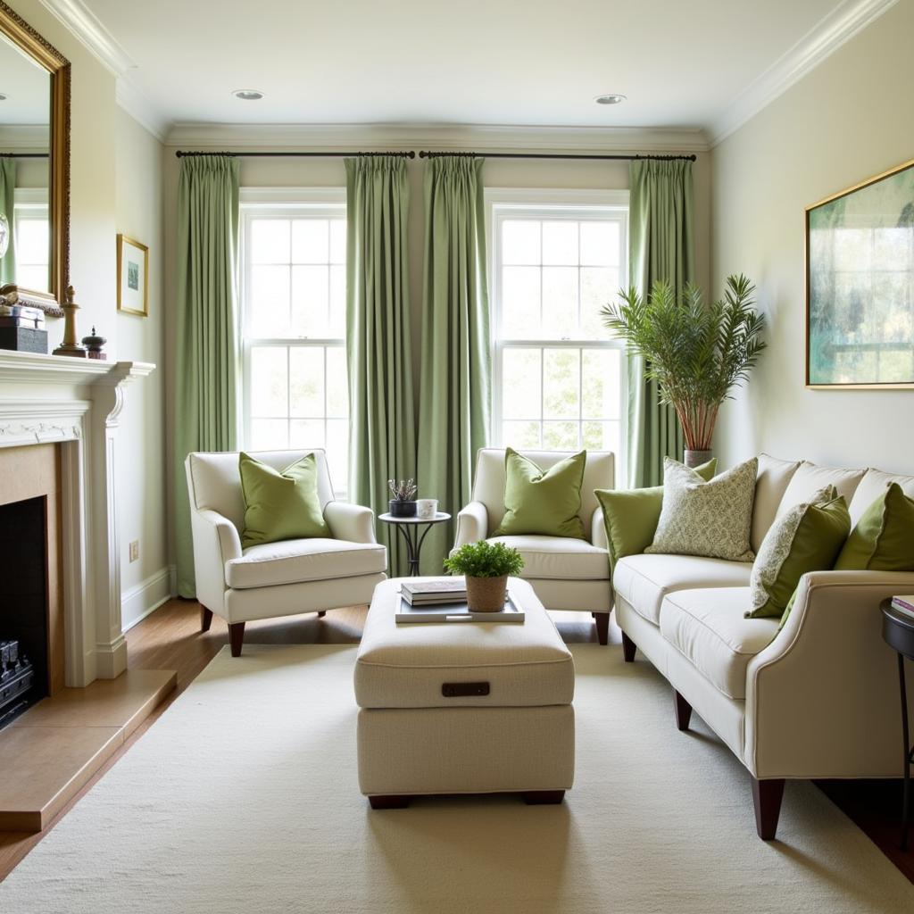 Living Room with Sage Green Accents