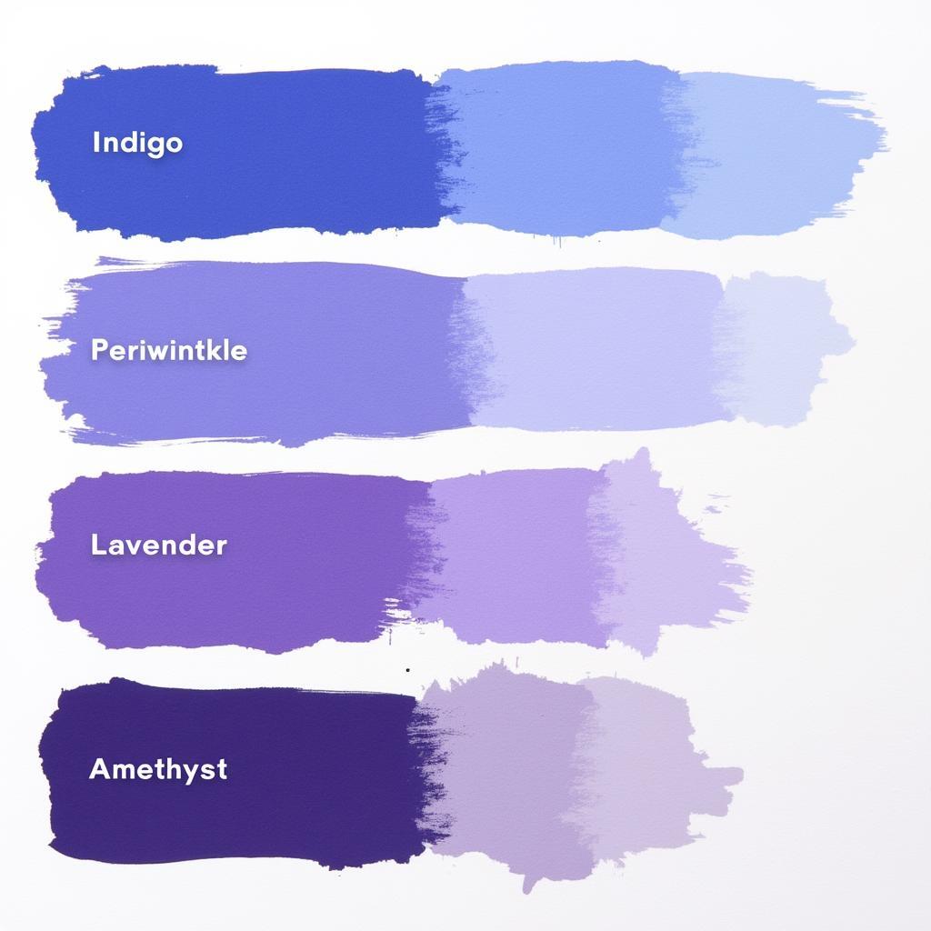 Different shades of purple blue