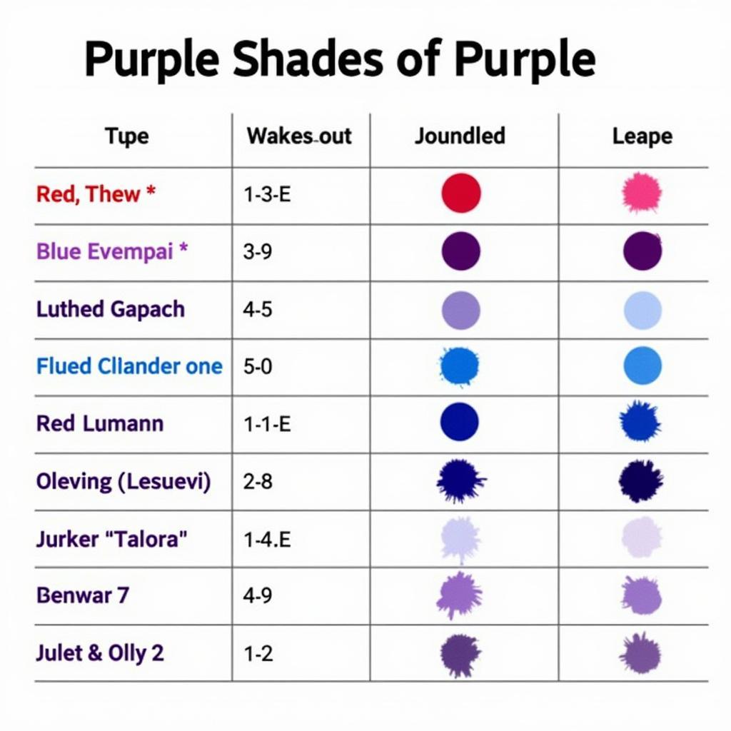 Shades of Purple Food Coloring