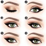 Step-by-step smoky eye makeup tutorial for green eyes.