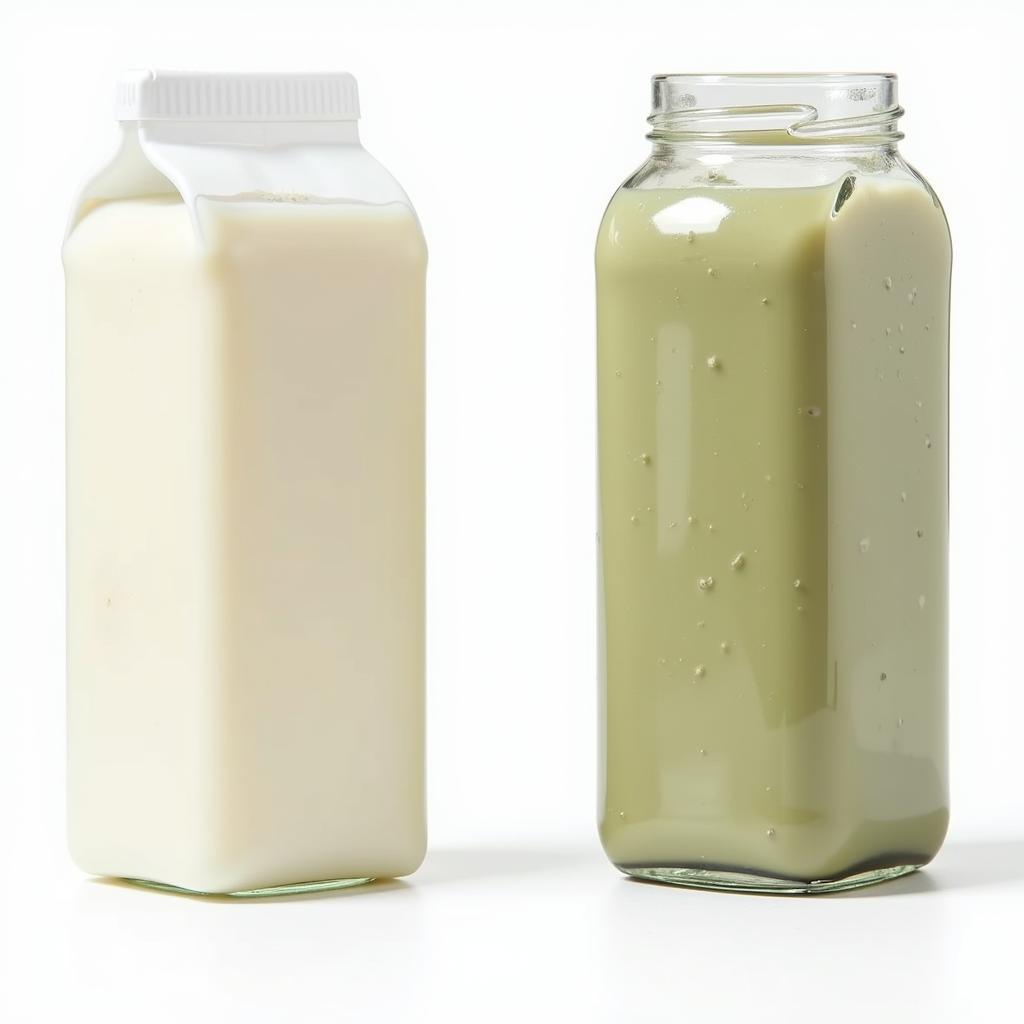 Spoiled vs. Fresh Almond Milk