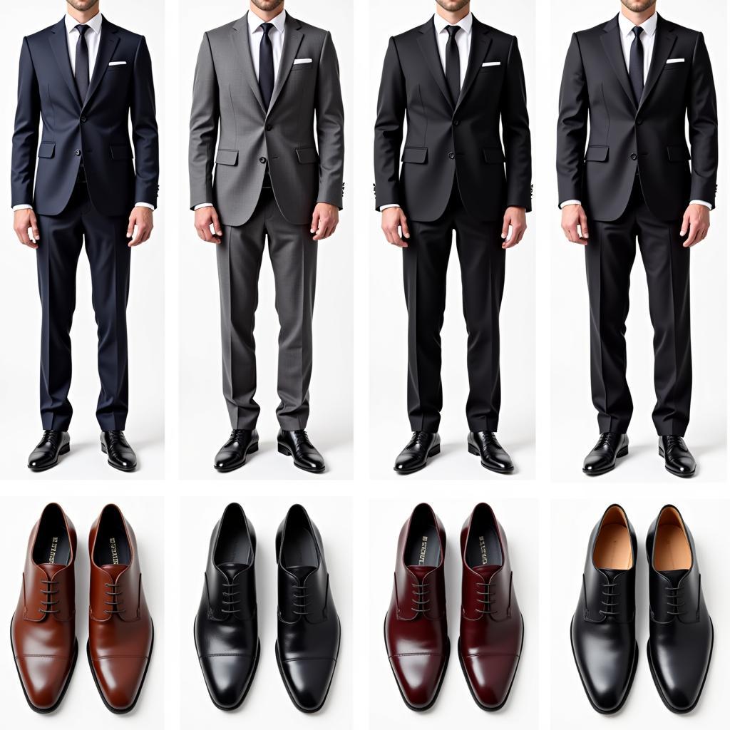 different suit and shoes color combinations