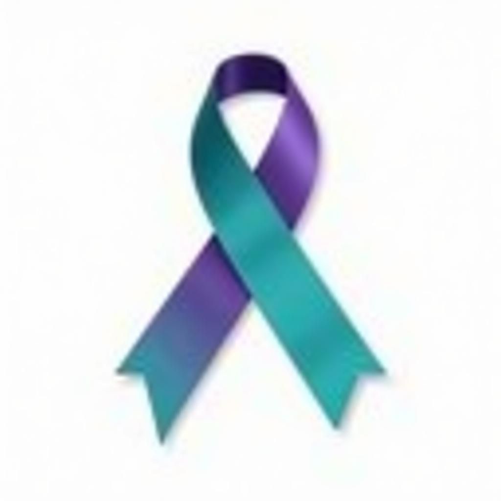 Teal and Purple Suicide Awareness Ribbon