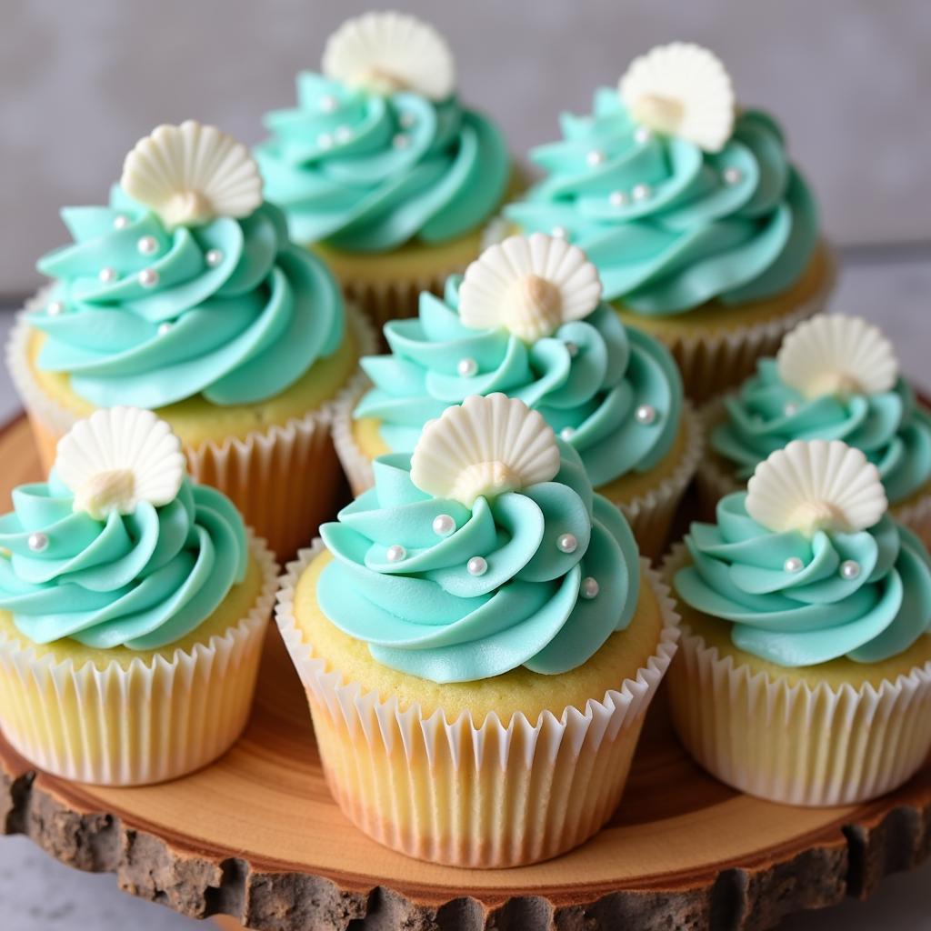 Teal Frosted Cupcakes