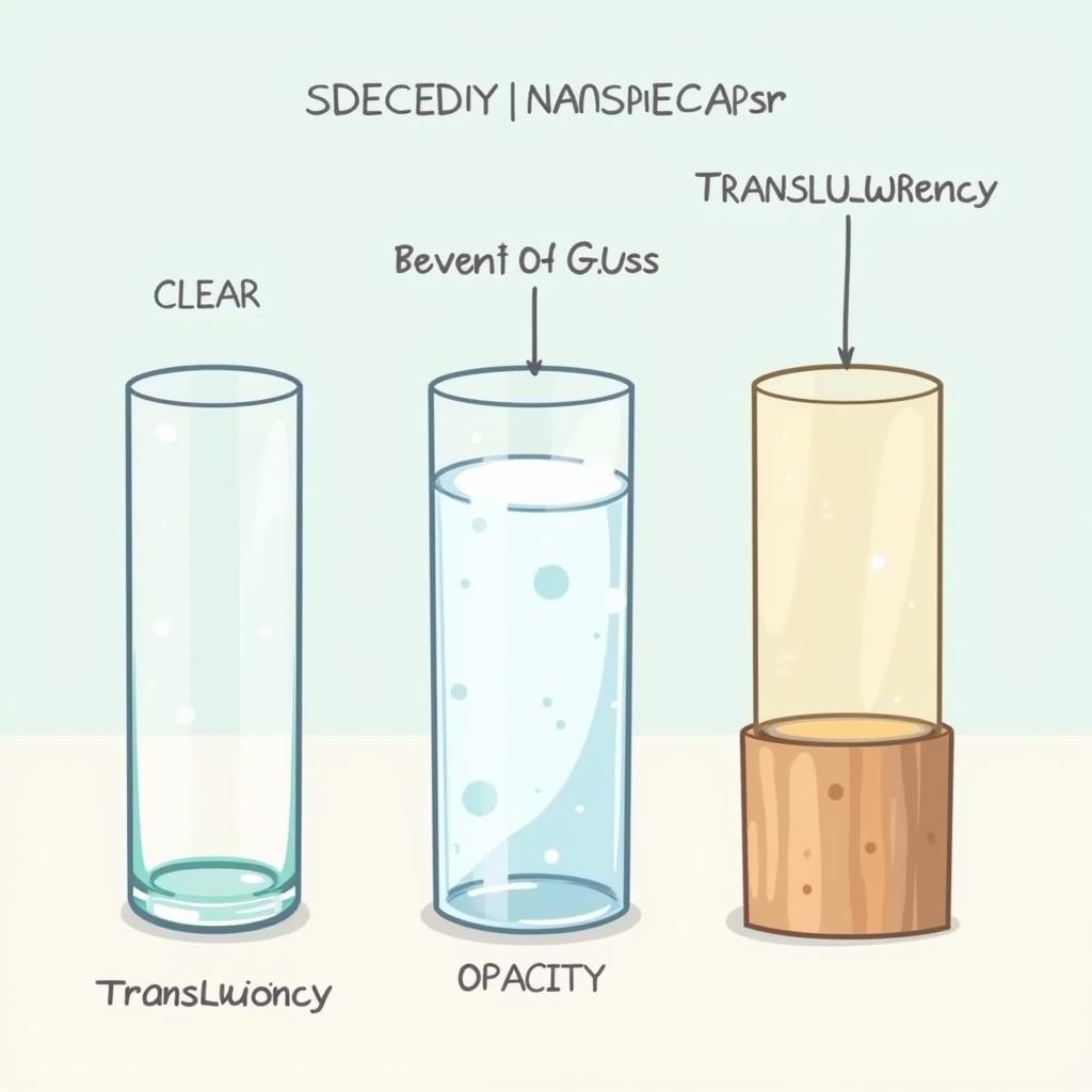 Spectrum of transparency, translucency, and opacity