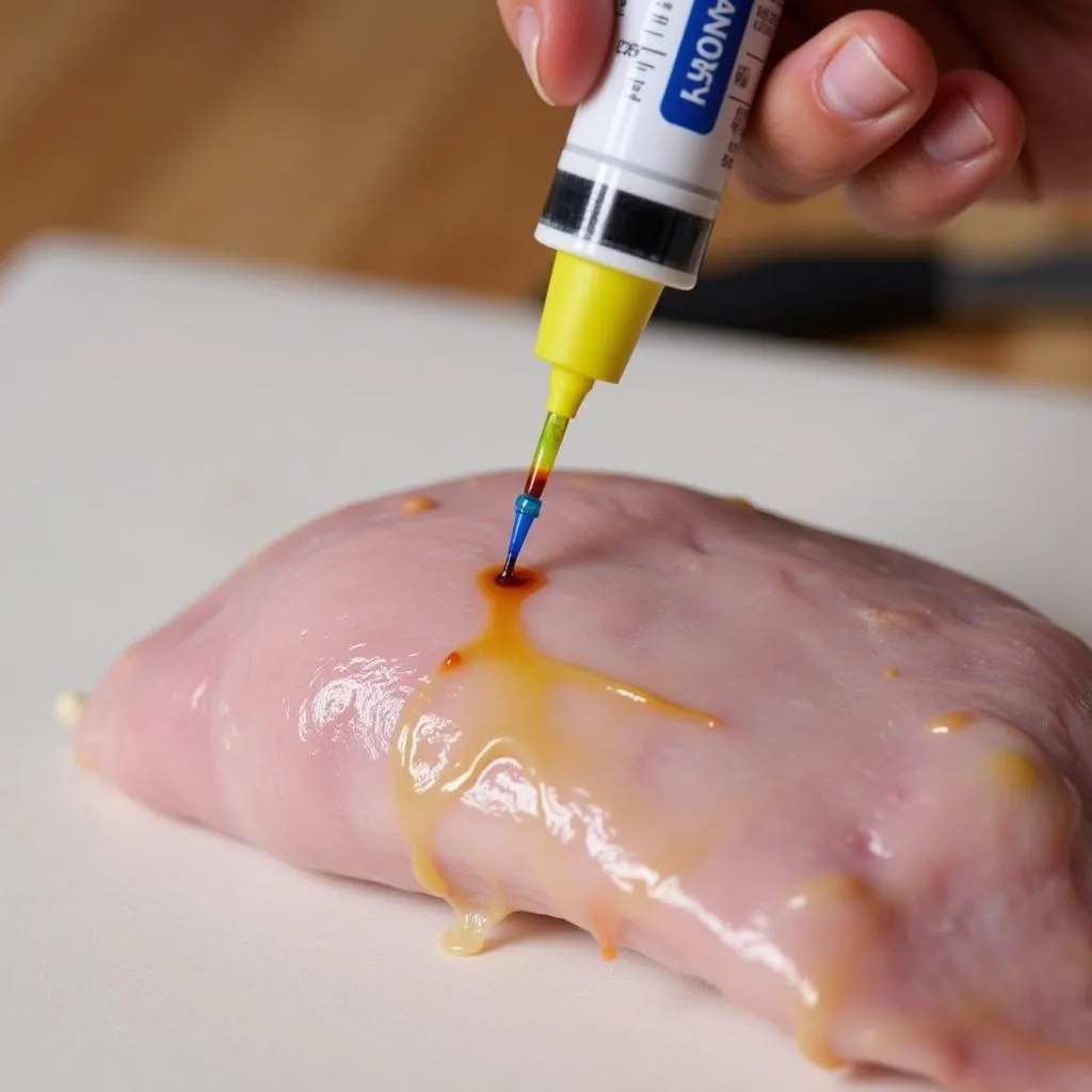 Injecting Food Coloring into Turkey