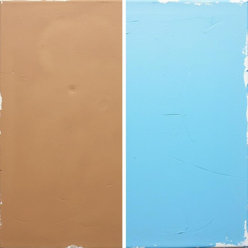 Different underpainting techniques on canvases