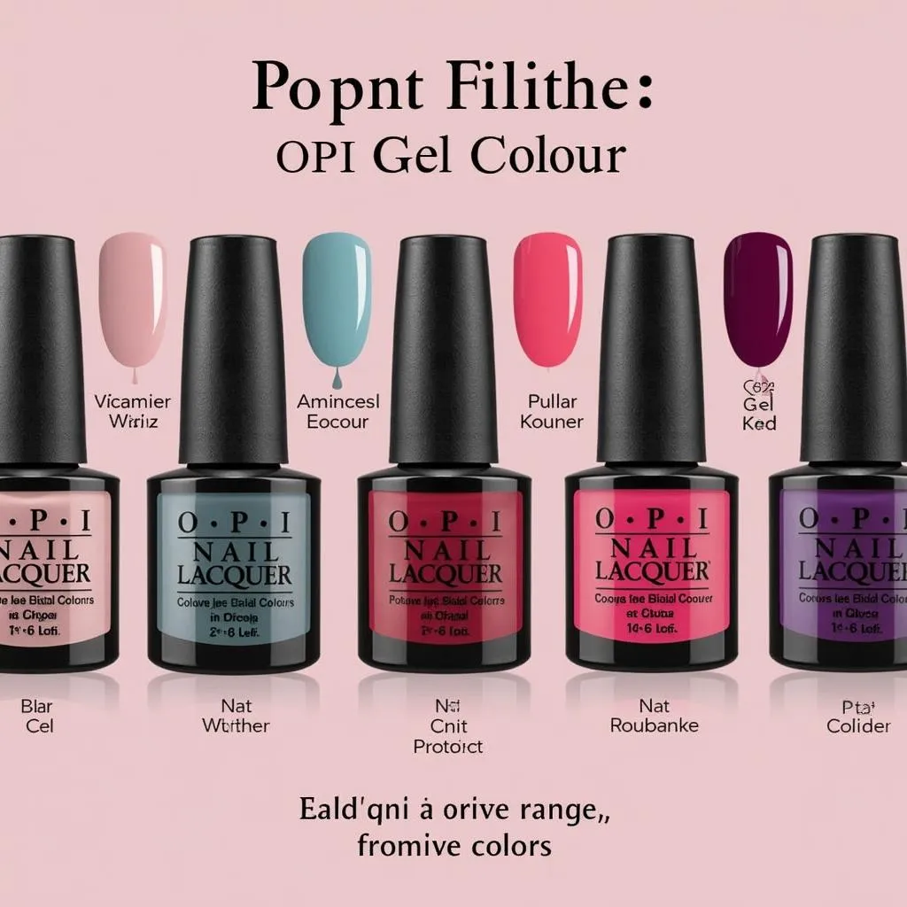 Variety of OPI gel color bottles