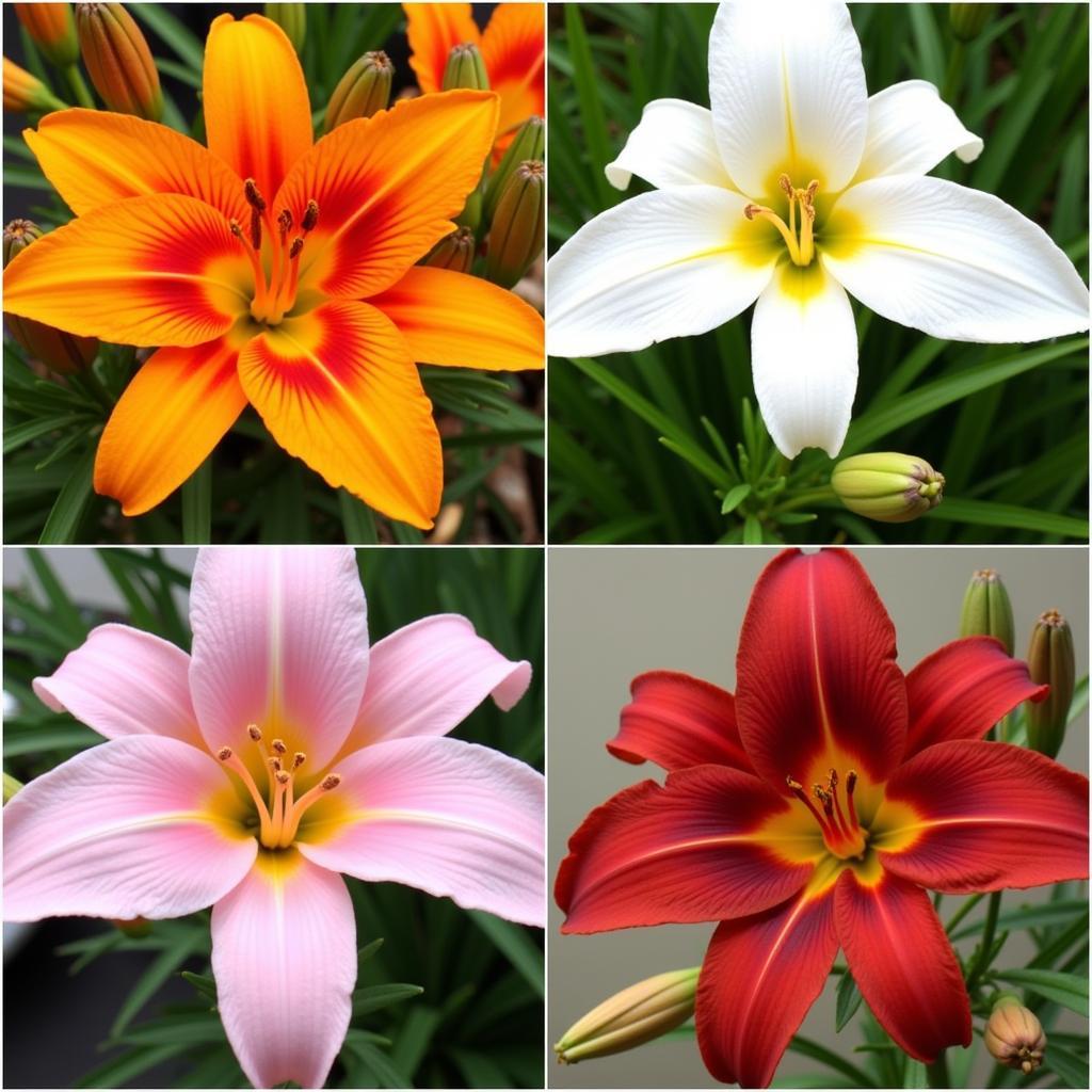 Different Colors of Tiger Lilies