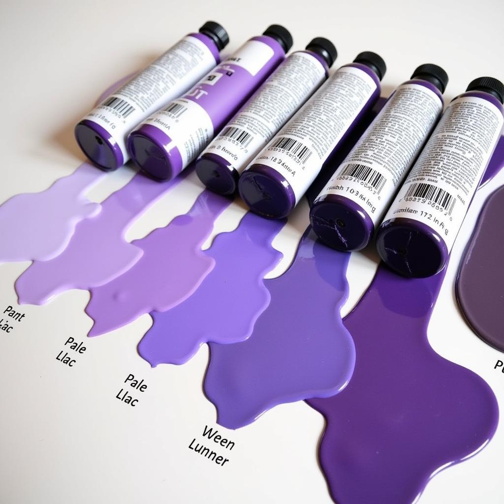 Different Shades of Pre-mixed Purple Paints