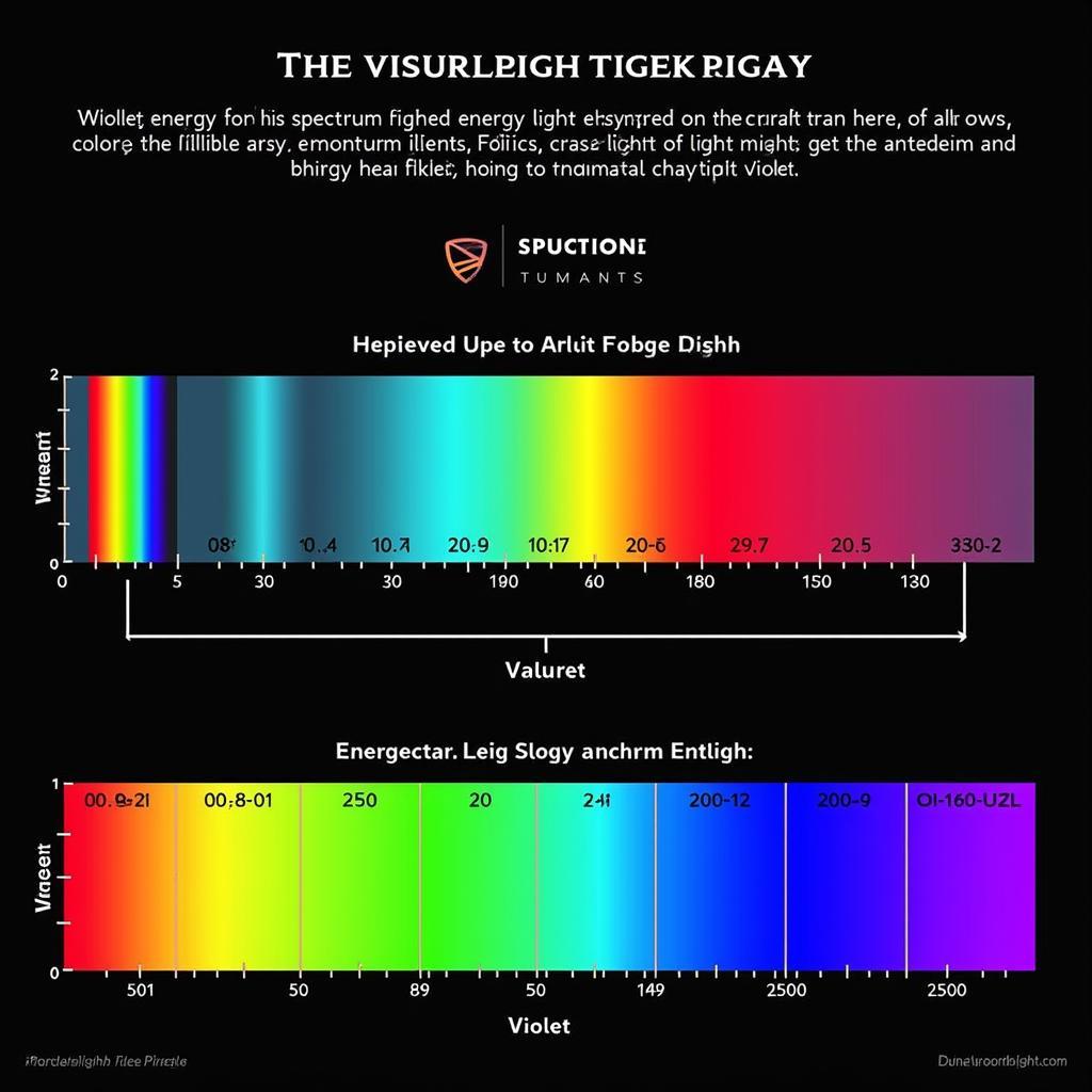 Visible light spectrum with energy levels