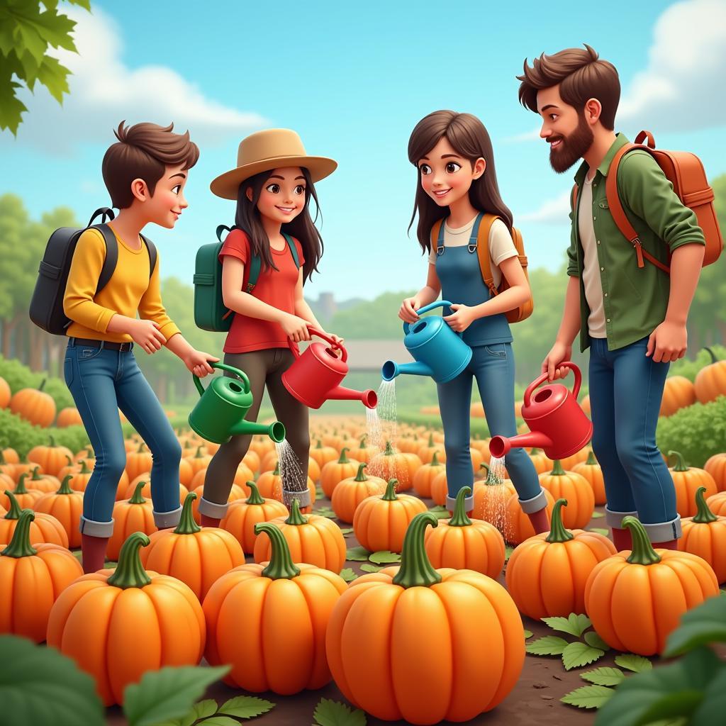 Watering pumpkins for different colors in ACNH