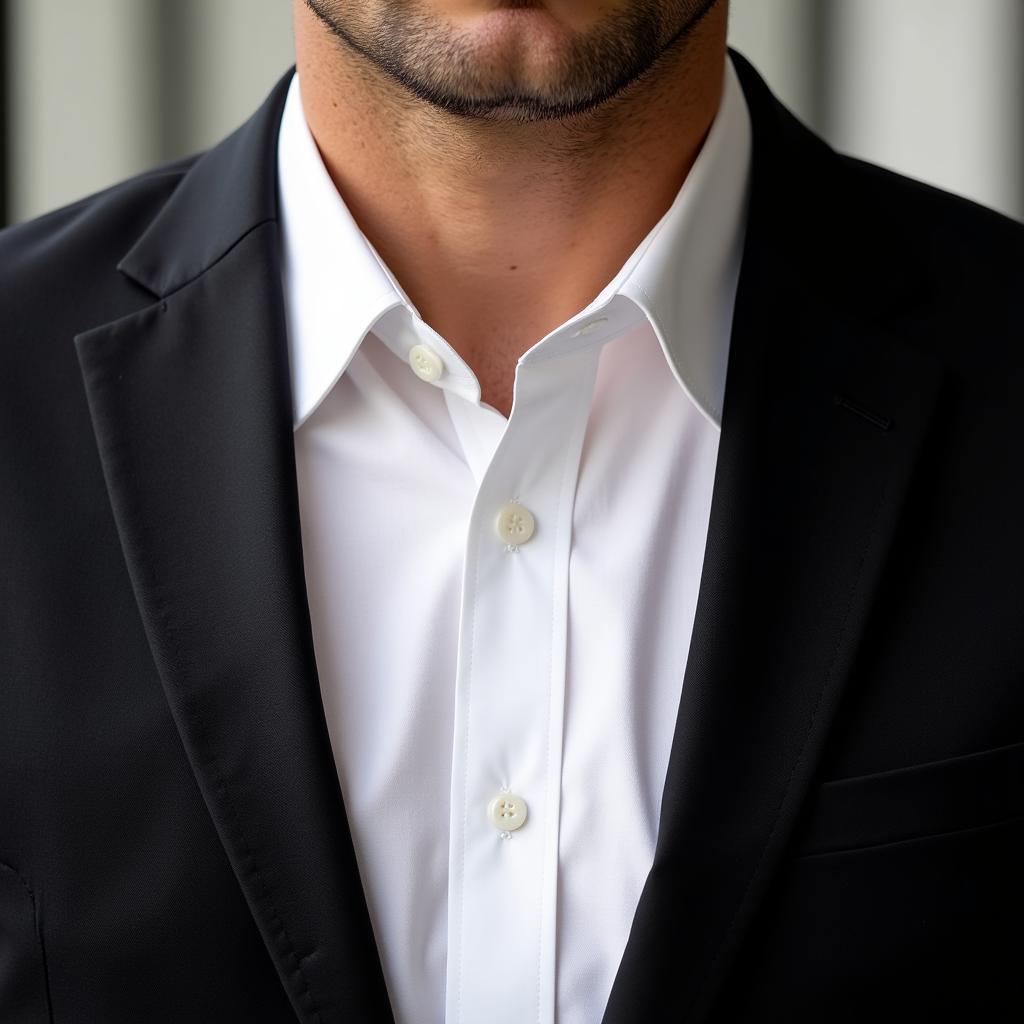 Man in a black suit and white shirt