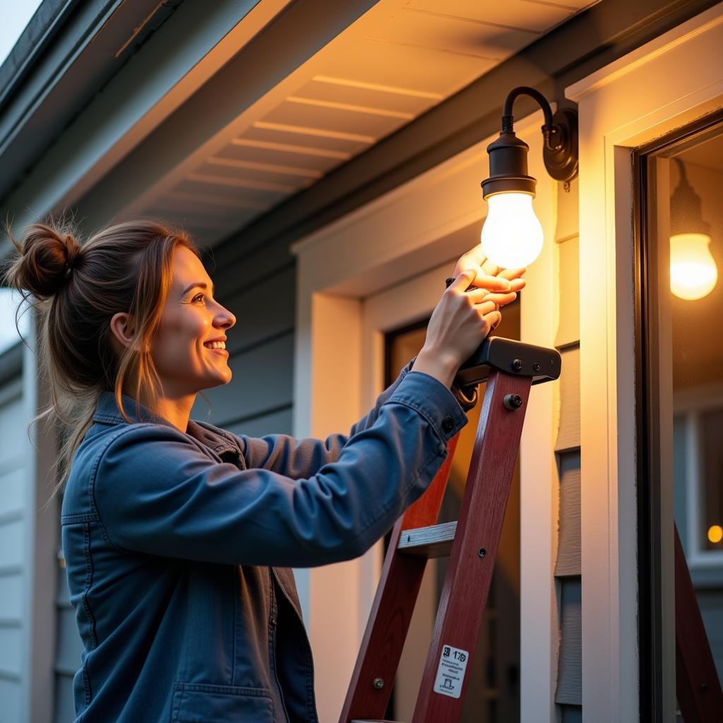 Changing a Porch Light Bulb