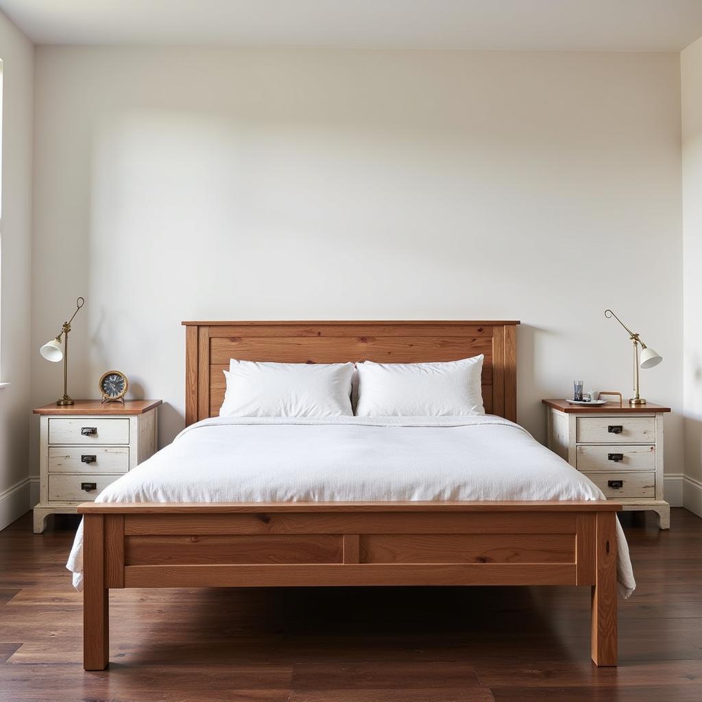 Bedroom with Mixed Wood Finishes