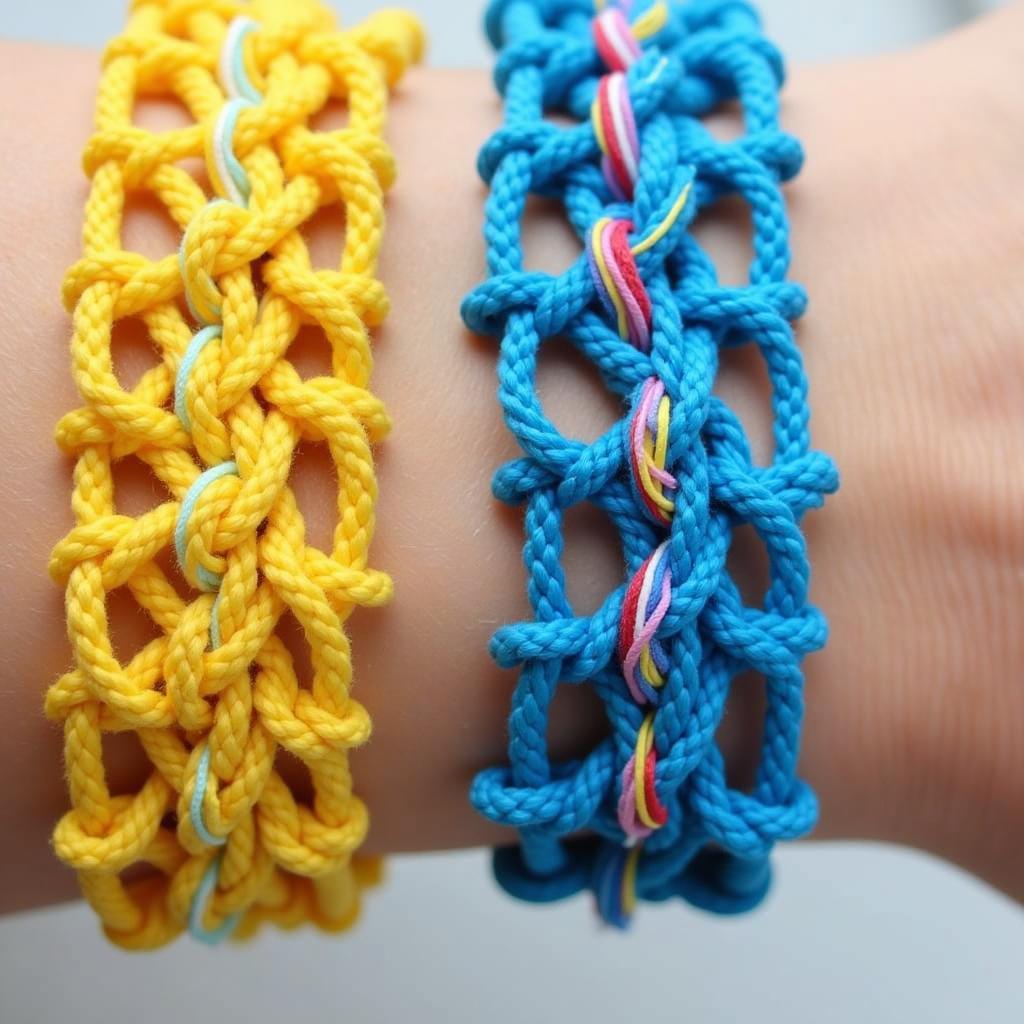 Friendship Bracelets in Yellow and Blue