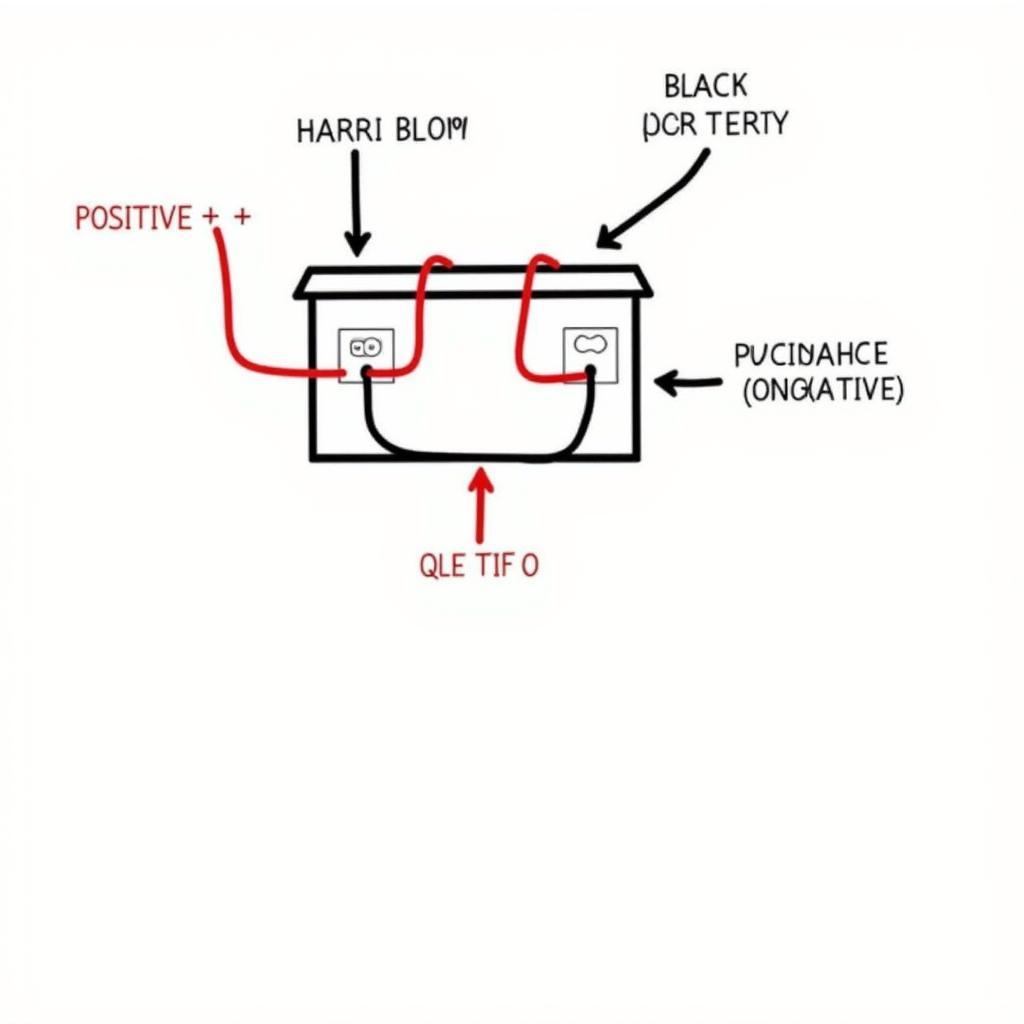 Car Battery Polarity Diagram Showing Positive and Negative Terminals