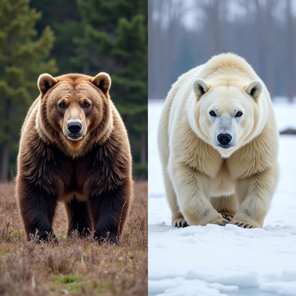 Bear Camouflage in Various Habitats