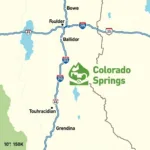 Distance Map Between Boulder and Colorado Springs