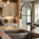 Brushed Nickel Faucet in Traditional Kitchen