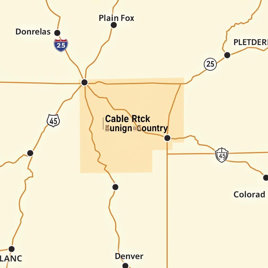 Castle Rock Colorado Location Map on the US Map, Showing its Proximity to Denver and Major Highways