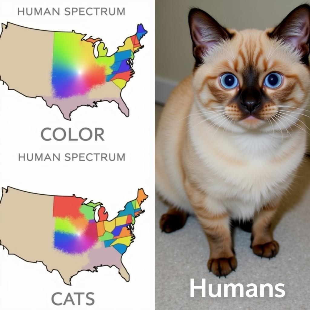 Cat Color Vision Spectrum Compared to Humans