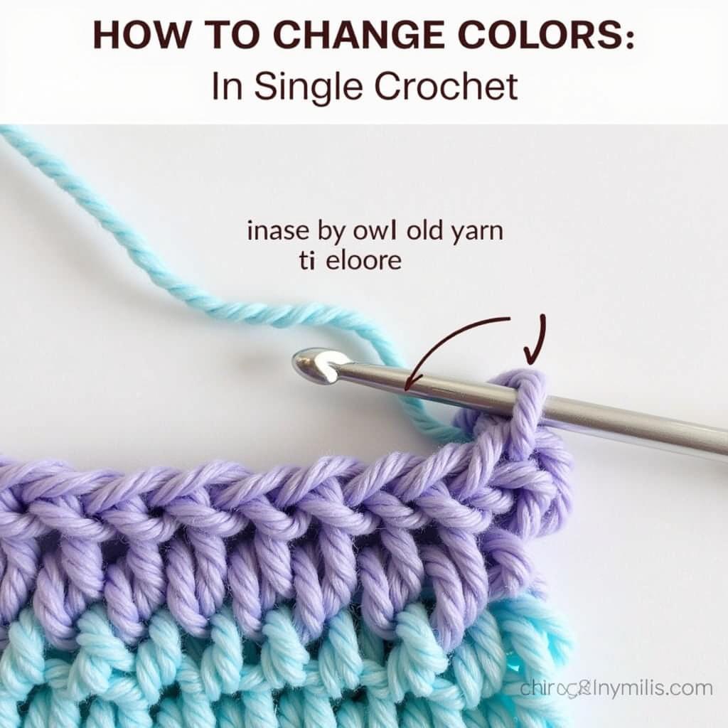 Changing Crochet Colors in Single Crochet