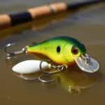 Chartreuse spinnerbait in muddy water