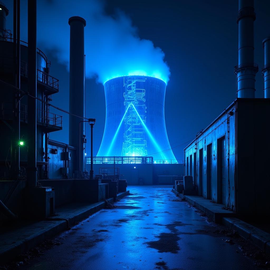 Cherenkov Radiation Blue Glow in Nuclear Reactor