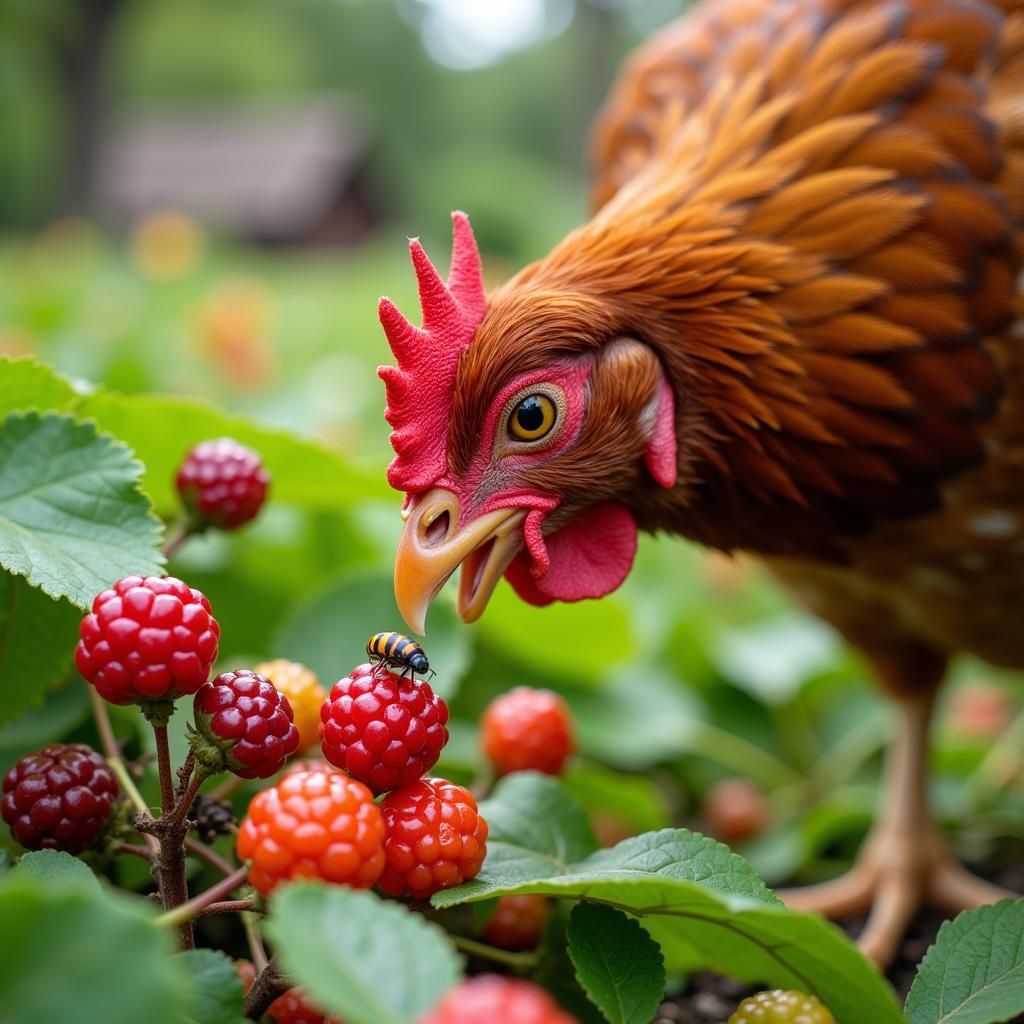 Chicken Foraging Using Color Vision