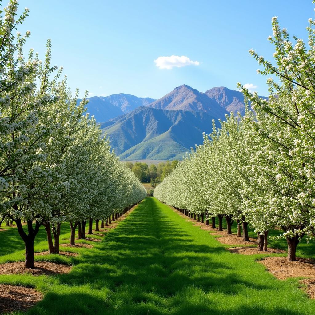 Colorado Apple Orchard in Full Bloom