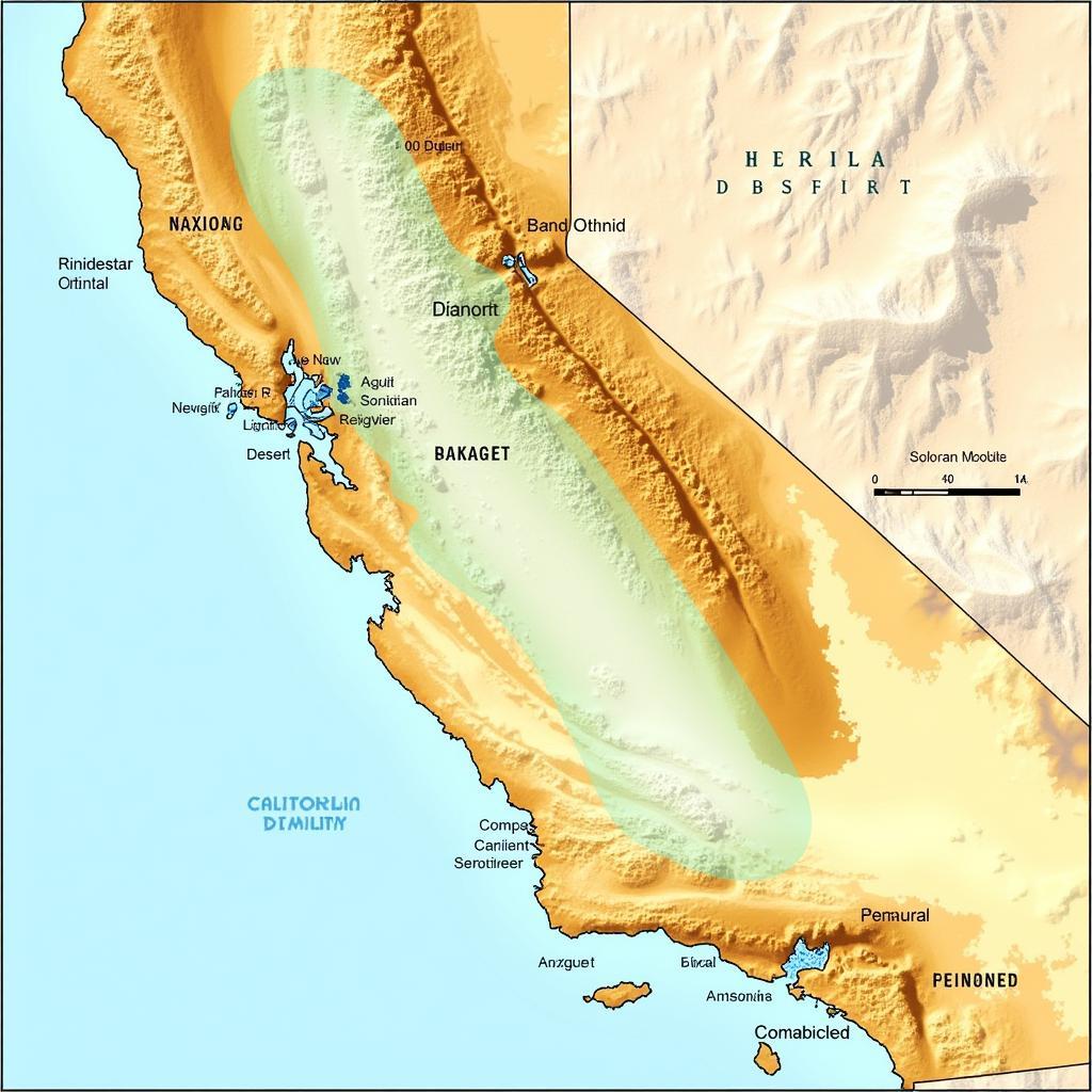 Colorado Desert Map Showing its Location in California, Arizona and Mexico