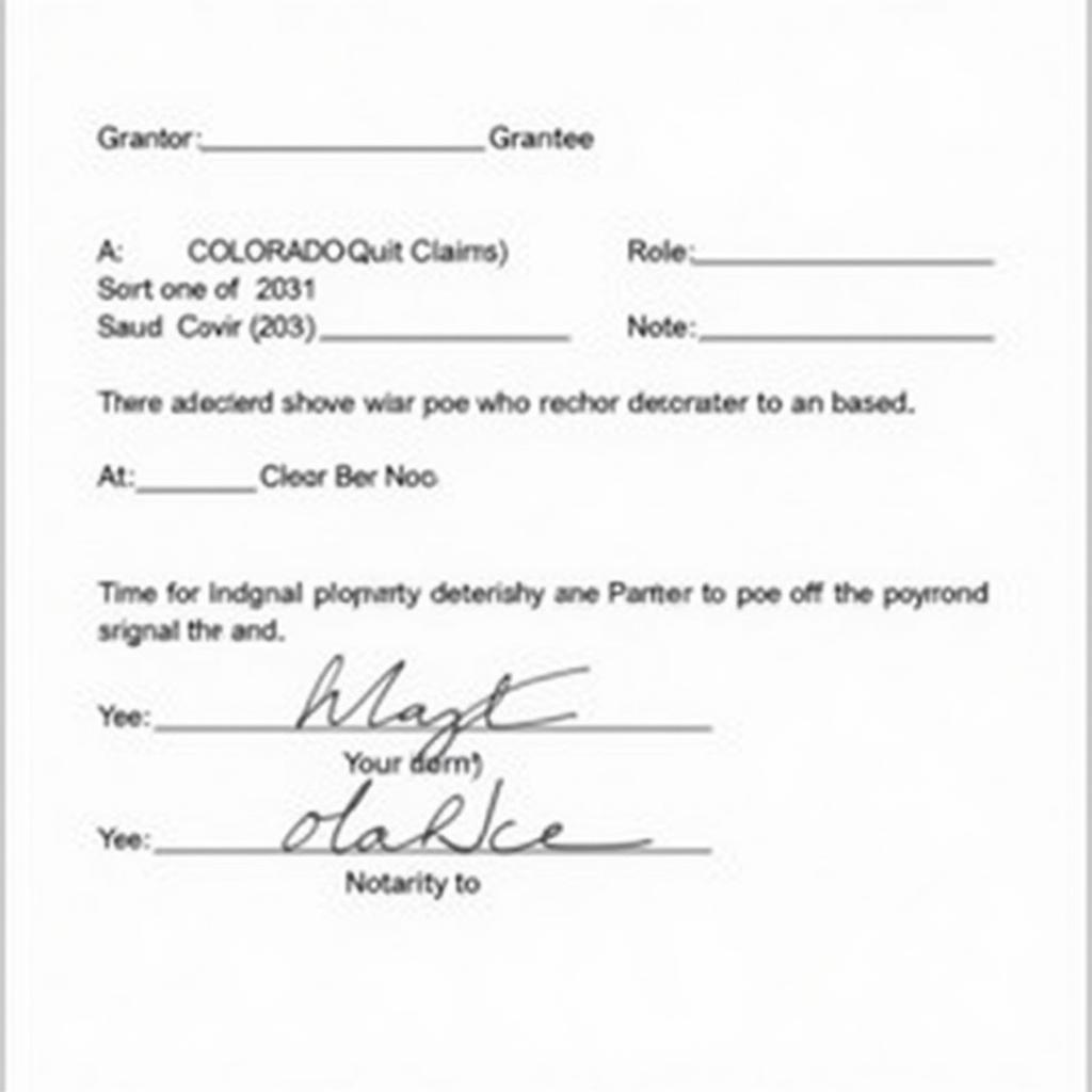 Colorado Quit Claim Deed Form Example