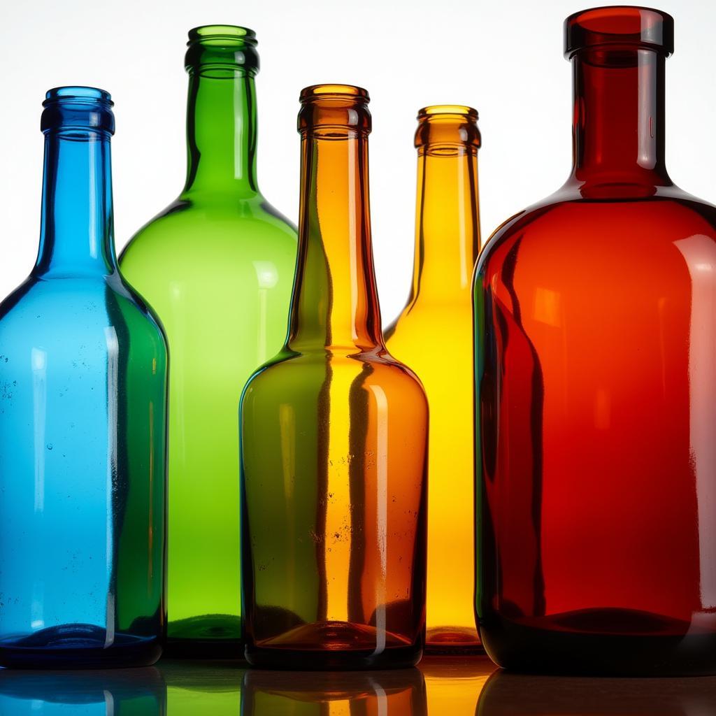 Various Colored Glass Bottles