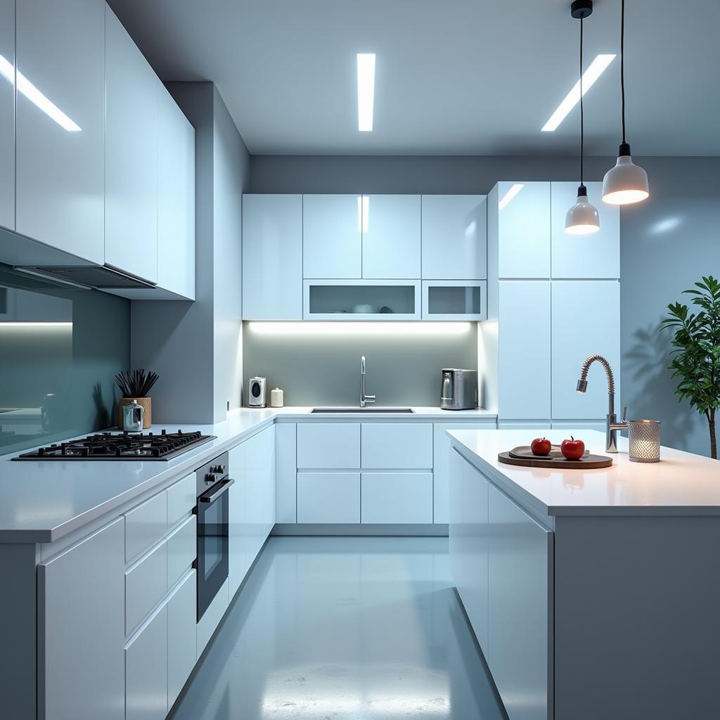 Cool White Fluorescent Lamp in a Modern Kitchen