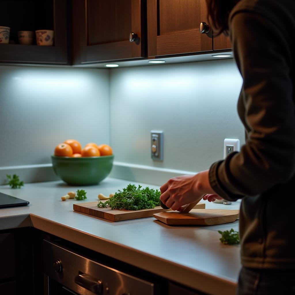 Cool White Under-Cabinet Lighting: Enhancing Kitchen Visibility